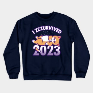 Funny Cute Kawaii Cat New Year 2024 Cat Funny Meme Crewneck Sweatshirt
